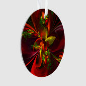 Modern rood groen bloemig Abstract kunstpatroon #0 Ornament (voorkant)