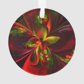Modern rood groen bloemig Abstract kunstpatroon #0 Ornament (achterkant)