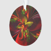 Modern rood groen bloemig Abstract kunstpatroon #0 Ornament (voorkant)