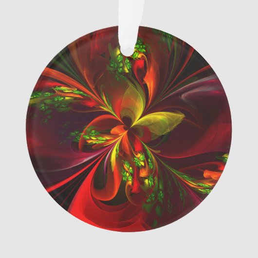 Modern rood groen bloemig Abstract kunstpatroon #0 Ornament (voorkant)