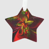 Modern rood groen bloemig Abstract kunstpatroon #0 Ornament (achterkant)