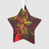 Modern rood groen bloemig Abstract kunstpatroon #0 Ornament (voorkant)