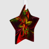 Modern rood groen bloemig Abstract kunstpatroon #0 Ornament (voorkant)