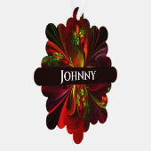 Modern rood groen bloemig Abstract kunstpatroon #0 Ornament Kaart (Rechts)