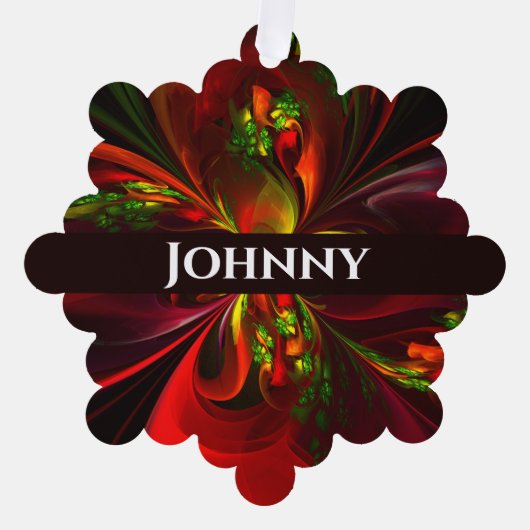 Modern rood groen bloemig Abstract kunstpatroon #0 Ornament Kaart (Voorkant)