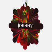 Modern rood groen bloemig Abstract kunstpatroon #0 Ornament Kaart (Links)