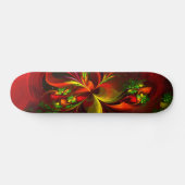 Modern rood groen bloemig Abstract kunstpatroon #0 Persoonlijk Skateboard (Horizontaal)