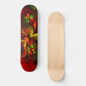 Modern rood groen bloemig Abstract kunstpatroon #0 Persoonlijk Skateboard (Voorkant)