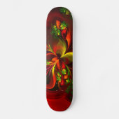 Modern rood groen bloemig Abstract kunstpatroon #0 Persoonlijk Skateboard (Voorkant)