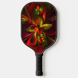 Modern rood groen bloemig Abstract kunstpatroon #0 Pickleball Paddle