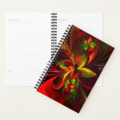 Modern rood groen bloemig Abstract kunstpatroon #0 Planner (Display)