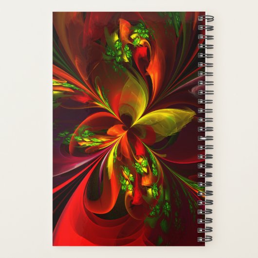 Modern rood groen bloemig Abstract kunstpatroon #0 Planner (Achterkant)