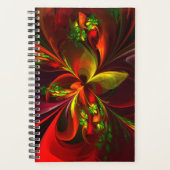 Modern rood groen bloemig Abstract kunstpatroon #0 Planner (Voorkant)
