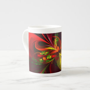 Modern rood groen bloemig Abstract kunstpatroon #0 Porselein Kop