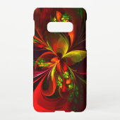 Modern rood groen bloemig Abstract kunstpatroon #0 Samsung Galaxy Hoesje (Achterkant)