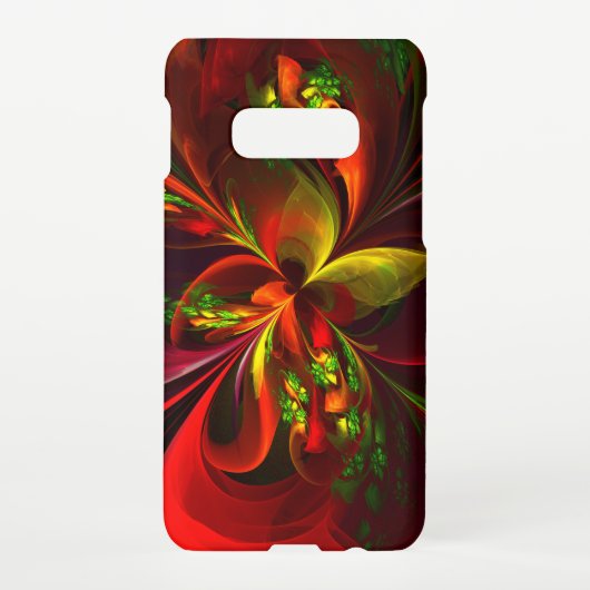 Modern rood groen bloemig Abstract kunstpatroon #0 Samsung Galaxy Hoesje (Achterkant)