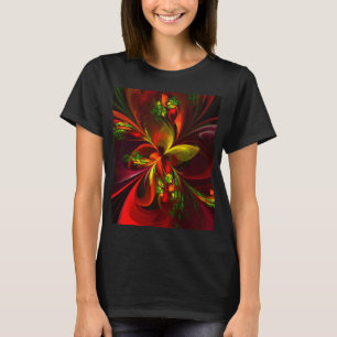 Modern rood groen bloemig Abstract kunstpatroon #0 T-shirt