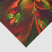 Modern rood groen bloemig Abstract kunstpatroon #0 Tissuepapier (Detail)