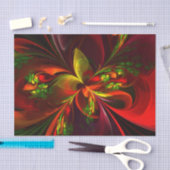 Modern rood groen bloemig Abstract kunstpatroon #0 Tissuepapier (Craft)