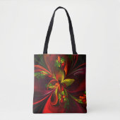 Modern rood groen bloemig Abstract kunstpatroon #0 Tote Bag (Voorkant)
