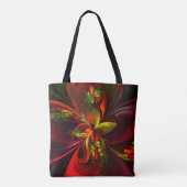 Modern rood groen bloemig Abstract kunstpatroon #0 Tote Bag (Achterkant)