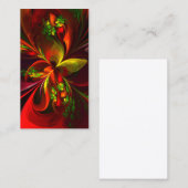 Modern rood groen bloemig Abstract kunstpatroon #0 Visitekaartje (Voorkant / Achterkant)