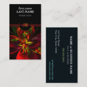 Modern rood groen bloemig Abstract kunstpatroon #0 Visitekaartje (Voorkant / Achterkant)