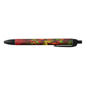 Modern rood groen bloemig Abstract kunstpatroon #0 Zwarte Inkt Pen (Bodem)