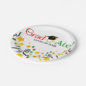 Modern Rood Groen Geel Afstuderen Papieren Bordje (Gekanteld)