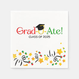 Modern Rood Groen Geel Afstuderen Servet