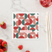 Modern rood & groen Kerst geometrisch patroon Servet (Insitu)