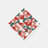 Modern rood & groen Kerst geometrisch patroon Servet (Hoek)