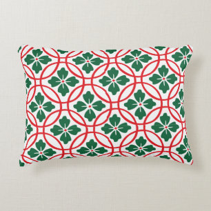 Modern rood groen kerst holly patroon accent pi kussen