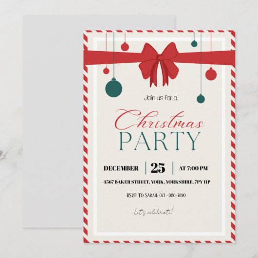 Modern rood groen kerstfeest kaart (Voorkant / Achterkant)