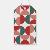 Modern Rood & Groen Kerstmis Geometrisch Patroon Cadeaulabel (Achterkant)