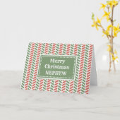 Modern rood groen neefje vrolijk kerstfeest kaart (Gele Bloem)