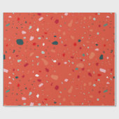 Modern Rood Groen Roze Abstract Terrazzo Patroon Cadeaupapier (Vlak)