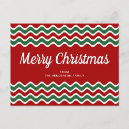 Modern Rood Groen Stirpes Prettig Kerstfeest Briefkaart