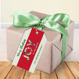 Modern Rood Groen Vreugde Voor De Wereld Prettig K Cadeaulabel