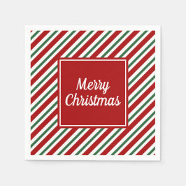 Modern rood groen vrolijk kerstfeest servet