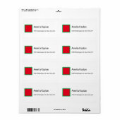 Modern Rood Groen Wit Minimalistisch Professioneel Etiket (Full Sheet)