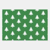 Modern rood groen zwart kerstbomen patroon inpakpapier vel (Voorkant 2)