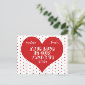 Modern rood hart Gelukkig Valentijnsdag liefde quo Feestdagenkaart (Staand voorkant)