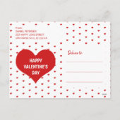 Modern rood hart Gelukkig Valentijnsdag liefde quo Feestdagenkaart (Achterkant)