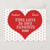 Modern rood hart Gelukkig Valentijnsdag liefde quo Feestdagenkaart (Voorkant)