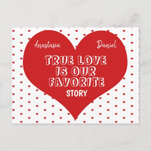 Modern rood hart Gelukkig Valentijnsdag liefde quo Feestdagenkaart (Voorkant)