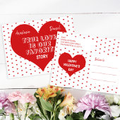 Modern rood hart Gelukkig Valentijnsdag liefde quo Feestdagenkaart