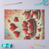 Modern rood hart geschilderd weefsel papier (Craft)