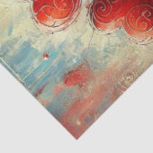 Modern rood hart geschilderd weefsel papier (Detail)