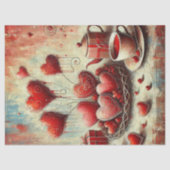 Modern rood hart geschilderd weefsel papier (Voorkant)